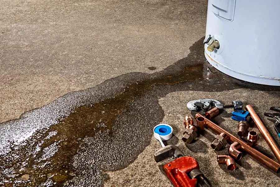 Water heater tools and leak